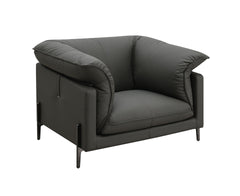 Tadi Black Top Grain Leather Chair