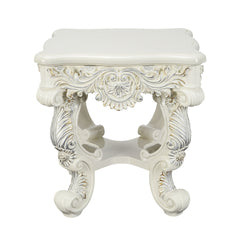 Adara Antique White Finish End Table