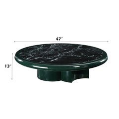 Ronald Marble Pattern Top, Dark Green Coffee Table