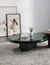Ronald Marble Pattern Top, Dark Green Coffee Table