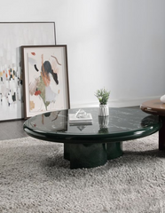 Ronald Marble Pattern Top, Dark Green Coffee Table