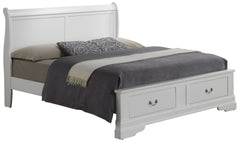 Elegant Full Bed With Storage In White