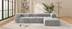 122" Modern L-Shaped Sectional Sofa with High-Density Fully Compressed Sponge and Chaise Lounge, 2-Piece Set, Fully Assembled Right Hand Facing, Perfect for Living Room, Lounge