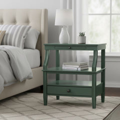Newland Vintage Green Storage Nightstand