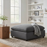 Chelsea Charcoal Corduroy Ottoman