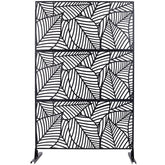 Outdoor & Indoor Privacy Screen Metal Privacy Screen 76" H×48" W, Freestanding Decorative Privacy Screen for Deck Balcony Patio, Privacy Fence Panels for Outside Lawn Garden PS111 BLACK