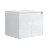 24" Bathroom Wall Cabinet, 2-Soft Close Doors, Float Mounting Design,Glossy White,(KD-Packing)