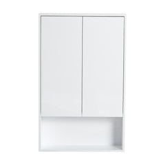 24" Bathroom Wall Cabinet, Soft Close Doors, Float Mounting Design,Glossy White,(KD-Packing)