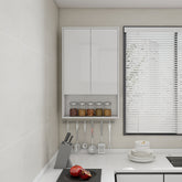 24" Bathroom Wall Cabinet, Soft Close Doors, Float Mounting Design,Glossy White,(KD-Packing)