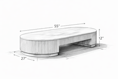 White Washed Solid Wood Coffee Table