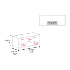 Wall Cabinet 12" H, 1 Spacious Shelf, White