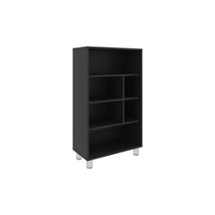 Bellagio 40" Tall Four-Tier Shelf Narrow Bookcase Black