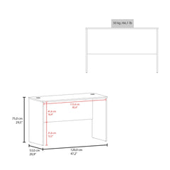 Malibu 47" Wide Study Desk White Modern Simple Computer & Laptop Table Dining Table for Bedroom, Living Room, Home and Office, Kitchen White