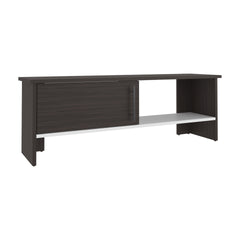 Navia 47" Wide Tv Stand with One Door Cabinet and Open Shelf for Living Room, Entertainment Center Dark Walnut - White
