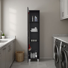 Vintro Freestanding Storage Cabinet with Internal Storage Shelves, Tall Single Door, 4 Interior Shelves, Metal Handle and Legs