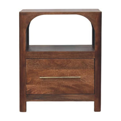 Solid Wood Arc-Line Bedside Table