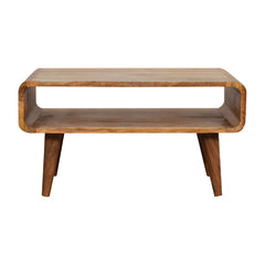 Solid Wood Media Unit, Open Slot, Oak-ish, Light Brown