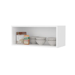 Hard Rock Wall Cabinet in Melamine with Open Storage, Black