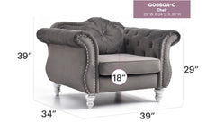Stylish Dark Gray Transitional Chair