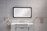 40 x 24 Inch LED Bathroom Mirror with Aluminum Frame, Wall Mounted Vanity Mirror, Anti-Fog, Memory, 3 Colors, Stepless Dimmable