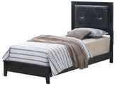 Chic Transitional Twin Bed In Black