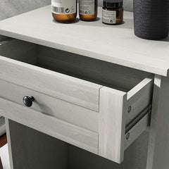 HOMCOM Kitchen Tilt Out Trash Bin Cabinet Free Standing Recycling Cabinet Trash Can Holder With Drawer, Light Gray