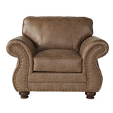 Leinster Fabric Armchair with Antique Bronze Nailheads in Jetson Ginger