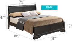 Traditional Black King Bed For Comfort