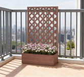 Wooden Garden Bed,Raised Garden Bed Planting Planter Box with Trellis and Drain Holes for Climbing Vine Plants