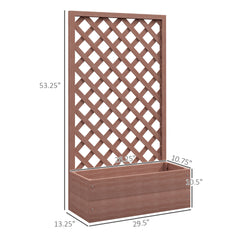 Wooden Garden Bed,Raised Garden Bed Planting Planter Box with Trellis and Drain Holes for Climbing Vine Plants