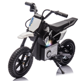 24V Kids Ride On Electric Toy Motocross Motorcycle,200W High Speed Hub Motor,Rear wheel shock absorber,Adjustable speed,LED breath lamp,Bluetooth,Music,Speeds 3.11-9.32MPH For Kids Aged 5-12