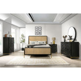 Anser Black and Natural 5-piece Queen Bedroom Set