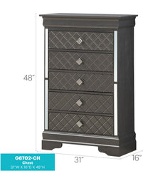 Verona G6702-CH Chest , Metalic Black