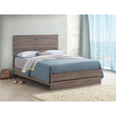 Geary Barrel Oak Panel Eastern King Bed with Slat