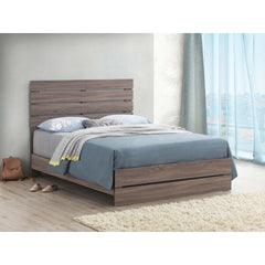 Geary Barrel Oak Panel Eastern King Bed with Slat