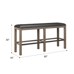 Wallace & Bay Benti Brown 60" Bar Height Bench