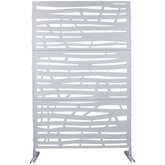 Outdoor & Indoor Privacy Screen Metal Privacy Screen 76" H×48" W, Freestanding Decorative Privacy Screen for Deck Balcony Patio, Privacy Fence Panels for Outside Lawn Garden PS109 WHITE