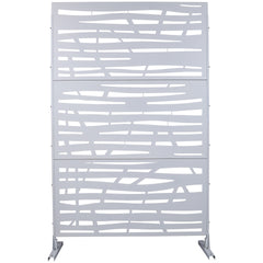 Outdoor & Indoor Privacy Screen Metal Privacy Screen 76" H×48" W, Freestanding Decorative Privacy Screen for Deck Balcony Patio, Privacy Fence Panels for Outside Lawn Garden PS109 WHITE