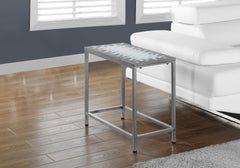 Accent Table, Side, End, Nightstand, Lamp, Living Room, Bedroom, Blue Tile, Grey Metal, Transitional