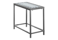 Accent Table, Side, End, Nightstand, Lamp, Living Room, Bedroom, Blue Tile, Grey Metal, Transitional