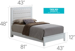Contemporary Twin Bed In Elegant White