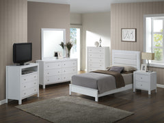 Contemporary Twin Bed In Elegant White