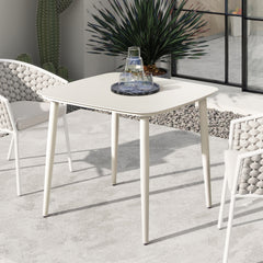 Santorini 33.5" Square Outdoor Patio Table Aluminum