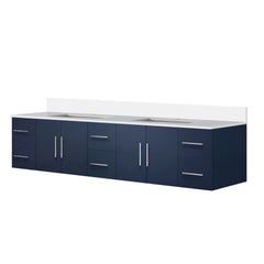 Navy Blue Double Bath Vanity 84 in. W x 22 in. D, with Cultured Marble Top