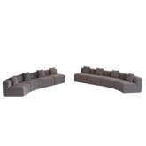 Four curved seats and four single seats,Chenille curved sectional sofa with 8 pillows,Curved Symmetrical Modular Sofa Sectional