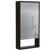 Mariana Medicine Cabinet, One External Shelf, Single Door Mirror Two Internal Shelves -Black