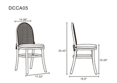 Dining Chair - Set of 2 in Black and Gray