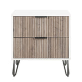 Nightstand in Rustic Gray and White