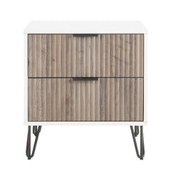 Nightstand in Rustic Gray and White
