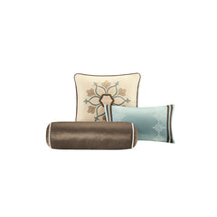9 Piece Charmeuse Comforter Set Blue King